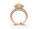 Rose gold Fancy Yellow Cushion  Halo Pave Diamond Engagement Ring with Milgrain Detailing_52