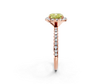 Rose gold Fancy Yellow Cushion  Halo Round Diamond Pavé Band Four-Prong Ring_5