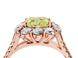 Rose gold Fancy Yellow Cushion  Halo Split Shank Diamond Engagement Ring with Pave Band and Four-Prong Setting_58