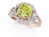 Rose gold Fancy Yellow Cushion  Halo Split Shank Diamond Engagement Ring with Prong Setting_21