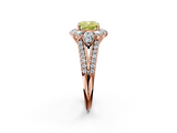 Rose gold Fancy Yellow Cushion  Halo Split Shank Diamond Engagement Ring with Prong Setting_22