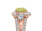 Rose gold Fancy Yellow Cushion  Halo Split Shank Diamond Engagement Ring with Prong Setting_25