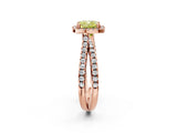Rose gold Fancy Yellow Cushion  Halo Split Shank Diamond Ring with Pavé Setting_28