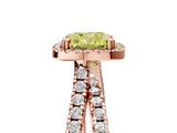 Rose gold Fancy Yellow Cushion  Halo Split Shank Diamond Ring with Pavé Setting_31