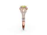 Rose gold Fancy Yellow Cushion  Halo Split Shank Diamond Ring with Prong Setting_23