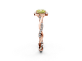 Rose gold Fancy Yellow Cushion  Halo Twist Band Solitaire Ring_22