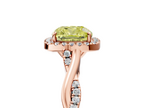 Rose gold Fancy Yellow Cushion  Halo Twist Band Solitaire Ring_25