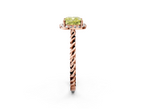 Rose gold Fancy Yellow Cushion  Halo Twisted Band Four-Prong Diamond Ring_21