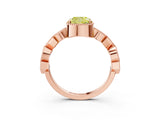 Rose gold Fancy Yellow Cushion  Milgrain Marquise Diamond Twist Band Ring_64