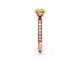 Rose gold Fancy Yellow Cushion  Milgrain Pave Diamond Engagement Ring with Four-Prong Setting_153