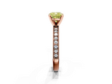 Rose gold Fancy Yellow Cushion  Milgrain Pave Diamond Engagement Ring with Four-Prong Setting_154