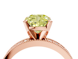 Rose gold Fancy Yellow Cushion  Milgrain Pave Diamond Engagement Ring with Four-Prong Setting_157