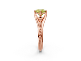 Rose gold Fancy Yellow Cushion  Solitaire Beaded Band Six-Prong Setting_2