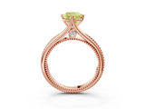 Rose gold Fancy Yellow Cushion  Solitaire Beaded Band Six-Prong Setting_3