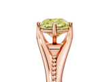 Rose gold Fancy Yellow Cushion  Solitaire Beaded Band Six-Prong Setting_5
