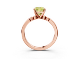 Rose gold Fancy Yellow Cushion  Solitaire Beaded Band with Four-Prong Setting_48
