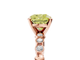 Rose gold Fancy Yellow Cushion  Solitaire Bezel Accent Diamond Engagement Ring with Beaded Band and Four-Prong Setting_49