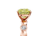 Rose gold Fancy Yellow Cushion  Solitaire Bezel-Set Diamond Ring with Beaded Band and Four-Prong Setting_37
