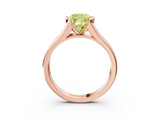 Rose gold Fancy Yellow Cushion  Solitaire Bezel-Set Diamond Ring with Channel-Set Band_40