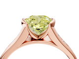 Rose gold Fancy Yellow Cushion  Solitaire Bezel-Set Diamond Ring with Channel-Set Band_41