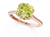 Rose gold Fancy Yellow Cushion  Solitaire Cathedral Diamond Ring with Six-Prong Setting_18