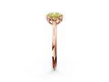 Rose gold Fancy Yellow Cushion  Solitaire Cathedral Diamond Ring with Six-Prong Setting_19