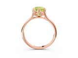 Rose gold Fancy Yellow Cushion  Solitaire Cathedral Diamond Ring with Six-Prong Setting_20