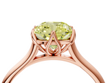 Rose gold Fancy Yellow Cushion  Solitaire Cathedral Diamond Ring with Six-Prong Setting_21