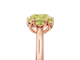 Rose gold Fancy Yellow Cushion  Solitaire Cathedral Diamond Ring with Six-Prong Setting_22