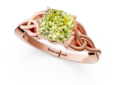 Rose gold Fancy Yellow Cushion  Solitaire Celtic Knot Engagement Ring with Four-Prong Setting_62