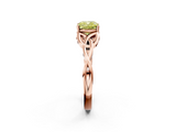 Rose gold Fancy Yellow Cushion  Solitaire Celtic Knot Engagement Ring with Four-Prong Setting_63