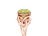Rose gold Fancy Yellow Cushion  Solitaire Celtic Knot Engagement Ring with Four-Prong Setting_66