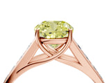Rose gold Fancy Yellow Cushion  Solitaire Channel-Set Diamond Engagement Ring with Four-Prong Setting_36