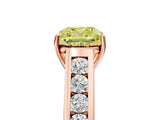 Rose gold Fancy Yellow Cushion  Solitaire Channel-Set Diamond Engagement Ring with Four-Prong Setting_37