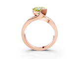 Rose gold Fancy Yellow Cushion  Solitaire Channel-Set Split Shank Ring with Tension Prong Setting_6