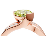 Rose gold Fancy Yellow Cushion  Solitaire Channel-Set Split Shank Ring with Tension Prong Setting_7