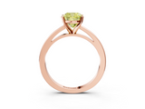 Rose gold Fancy Yellow Cushion  Solitaire Diamond Engagement Ring with Four-Prong Setting on a Classic Band_6