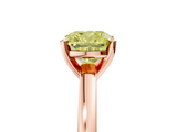 Rose gold Fancy Yellow Cushion  Solitaire Diamond Engagement Ring with Four-Prong Setting on a Classic Band_8