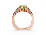 Rose gold Fancy Yellow Cushion  Solitaire Diamond Engagement Ring with Pave Band and Four-Prong Setting_29