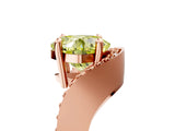 Rose gold Fancy Yellow Cushion  Solitaire Diamond Engagement Ring with Pave Band and Four-Prong Setting_31