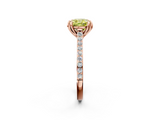 Rose gold Fancy Yellow Cushion  Solitaire Diamond Engagement Ring with Pave Band and Six-Prong Setting_22