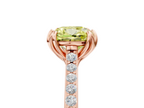 Rose gold Fancy Yellow Cushion  Solitaire Diamond Engagement Ring with Pave Band and Six-Prong Setting_25
