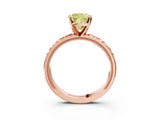 Rose gold Fancy Yellow Cushion  Solitaire Diamond Engagement Ring with XO Engraved Band and Four-Prong Setting 4