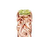 Rose gold Fancy Yellow Cushion  Solitaire Diamond Leaf Vine Band with Prong Setting_50