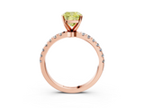 Rose gold Fancy Yellow Cushion  Solitaire Diamond Pavé Band with Four-Prong Setting_45