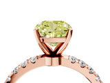 Rose gold Fancy Yellow Cushion  Solitaire Diamond Pavé Band with Four-Prong Setting_46