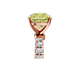 Rose gold Fancy Yellow Cushion  Solitaire Diamond Pavé Band with Four-Prong Setting_47