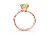 Rose gold Fancy Yellow Cushion  Solitaire Diamond Ring with 4-Prong Setting on a Classic Band_6