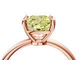 Rose gold Fancy Yellow Cushion  Solitaire Diamond Ring with 4-Prong Setting on a Classic Band_7