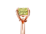 Rose gold Fancy Yellow Cushion  Solitaire Diamond Ring with 4-Prong Setting on a Classic Band_8